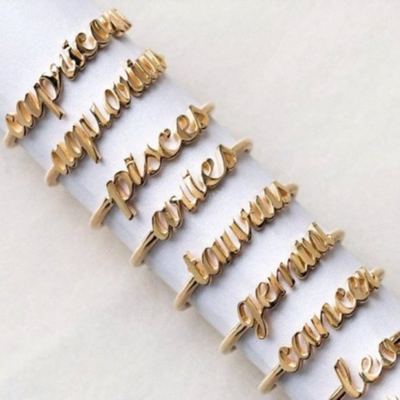 ⭐️❤️ FREE Zodiac Horoscope Sign Street Boho Stars Hipster Hippie Sky Sign Ring - Picture 1 of 8